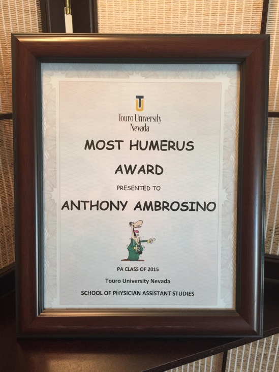 TUN PA Class of 2015 "Most Humerus" Award